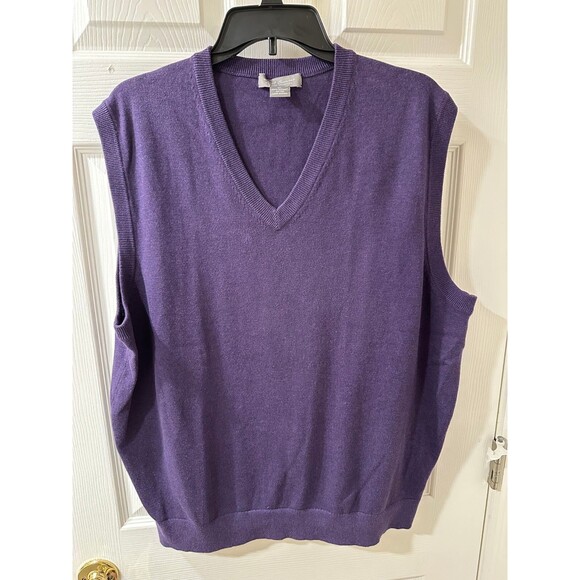 Daniel Cremieux Signature Collection Size Lg 100% Supima Cotton Purple Knit Vest - Picture 1 of 2